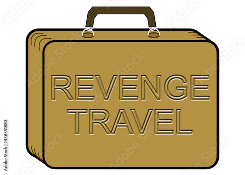 Koffer mit Text revenge travel