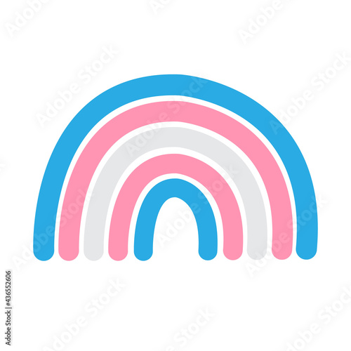 Vector hand drawn doodle flat lgbt trans transsexual transgender flag rainbow isolated on white background