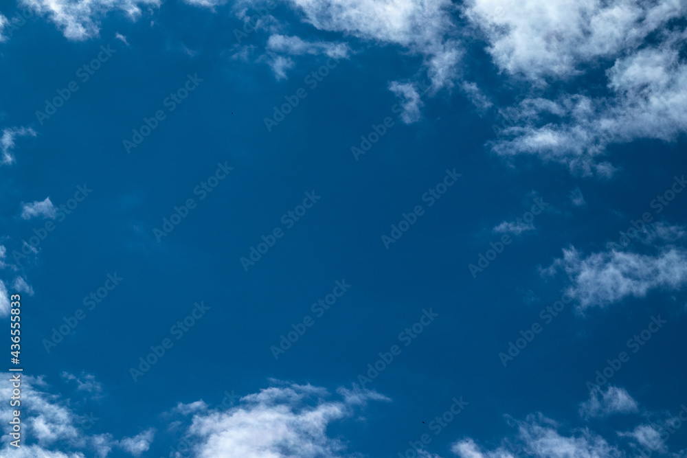 White clouds in heaven with blue copy space.