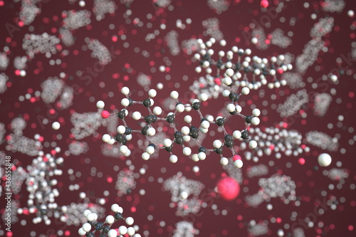 Molecule of betulin, conceptual molecular model. Conceptual 3d rendering photo
