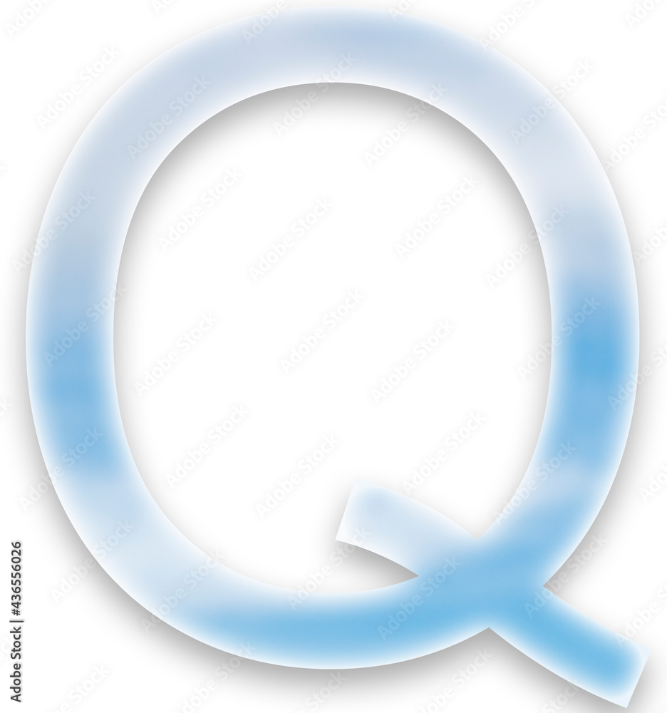 Capital letter Q filled with an image of clouds on a transparent background.. Capital letter Q filled with an image of clouds on a transparent background..