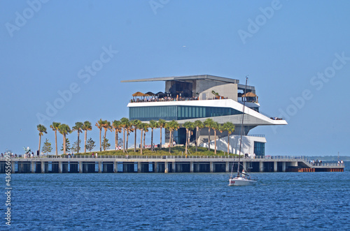 A view of the new pier at St Petersburg downtown. This major new attraction is an attractive addition to the city's sparkling waterfront.