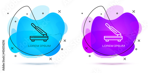 Line Paper cutter icon isolated on white background. Abstract banner with liquid shapes. Vector