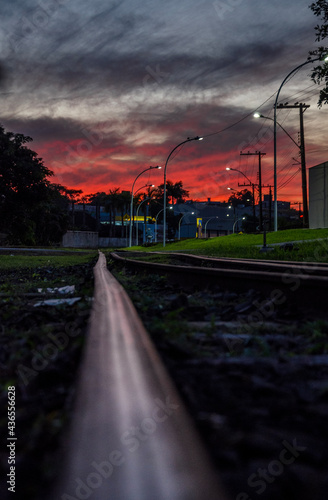 sunset in the city
