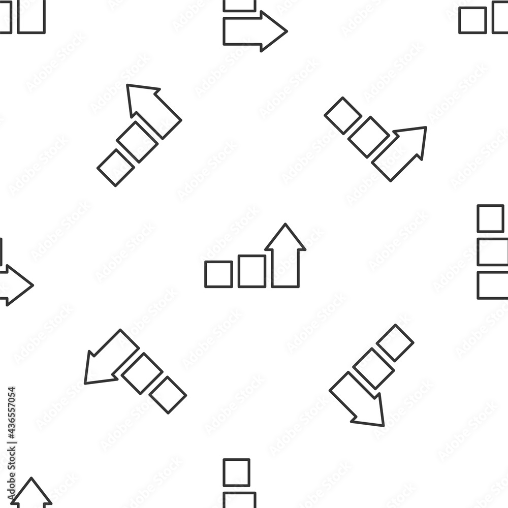Grey line Financial growth icon isolated seamless pattern on white background. Increasing revenue. Vector Grey line Financial growth icon isolated seamless pattern on white background. Increasing revenue. Vector