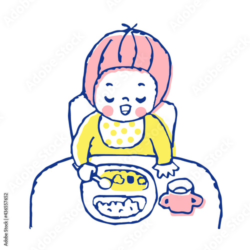 食事をする赤ちゃん