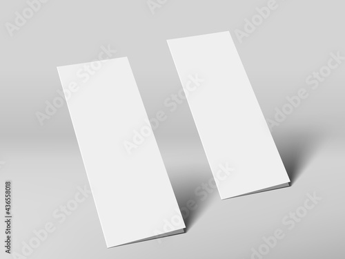 3D White Blank Fly Half-fold Brochure Template