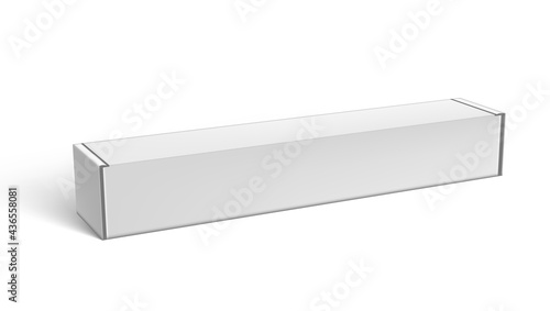 3D White Blank Paper Long Box Packaging