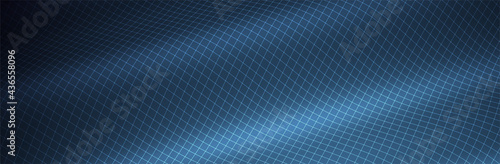 Abstract grid. 3d surface. Blue background. Vector illustration