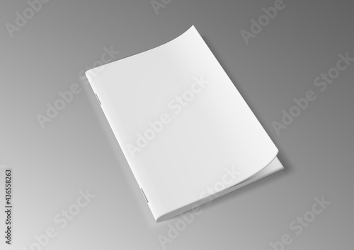 Realistic Blank Clear A4 Bifold Paper Brochure
