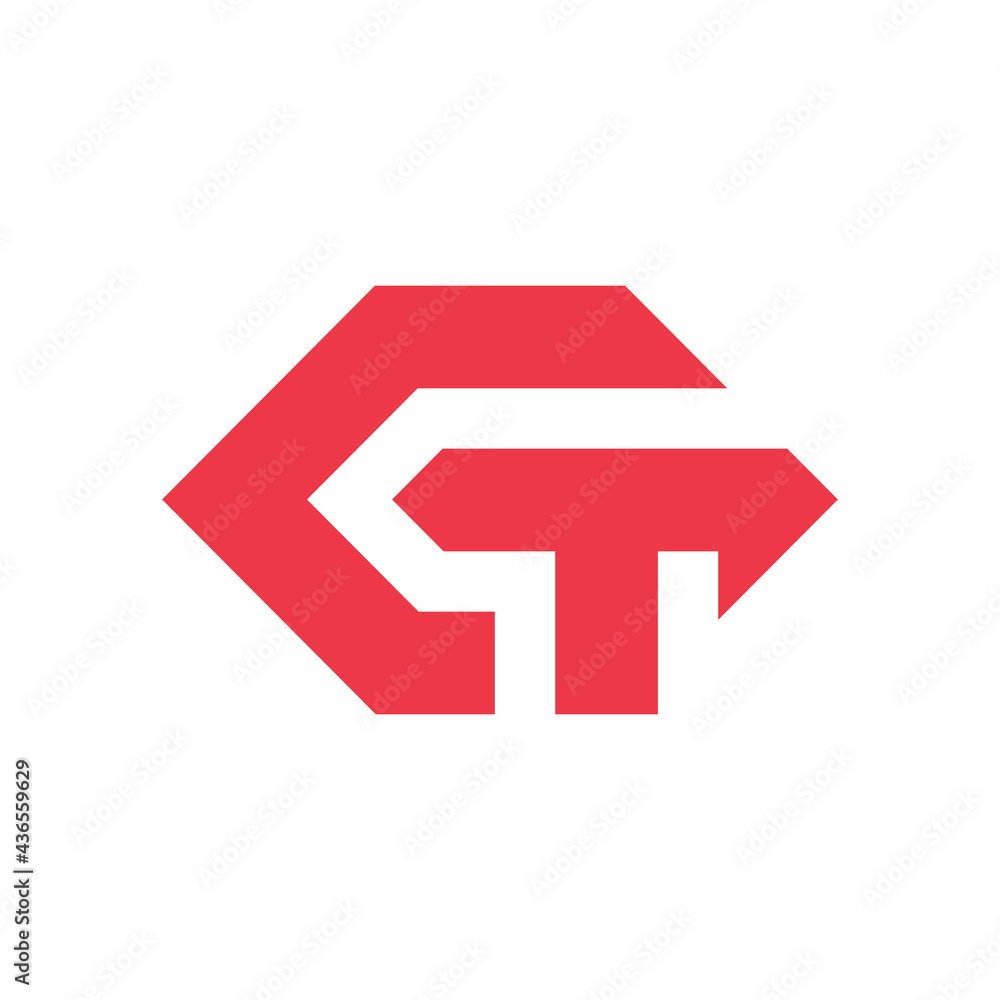 Letter CT or TC logo icon design, hexagon shape monogram, creative typography logomark - Vector Letter CT or TC logo icon design, hexagon shape monogram, creative typography logomark - Vector