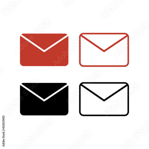 email message icon button, black and white email message icon, message vector icon