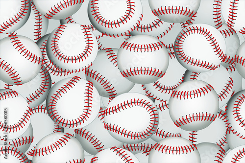 Baseball background. Seamless pattern with red and white circles, vector