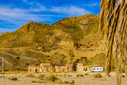 Caravan at movie location in Sierra Alhamilla, Spain photo