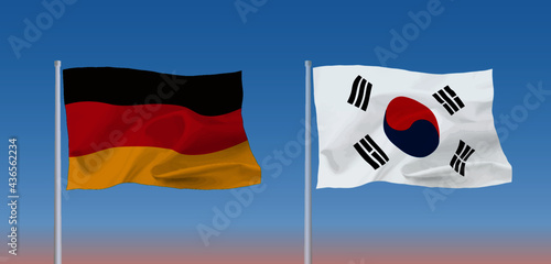 ドイツと韓国の国旗