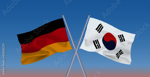 ドイツと韓国の国旗