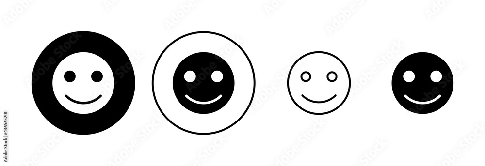 Fototapeta premium smile icon set. smile emoticon icon. feedback