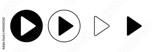 Play Icon set. Play button vector icon