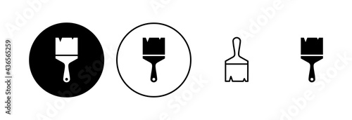 Paint icon set. paint brush icon vector. paint roller icon vector