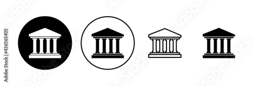 Bank icon set. bank vector icon, museum, university