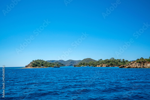 Fototapeta Naklejka Na Ścianę i Meble -  Gocek is famous for its natural beauty and crystal clear sea among the sailors not only in Turkey but also abroad, is surrounded by 12 islands in Turkey