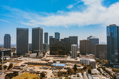 Los Angeles California Sky Line view of the city over Santa Monica Boulevard