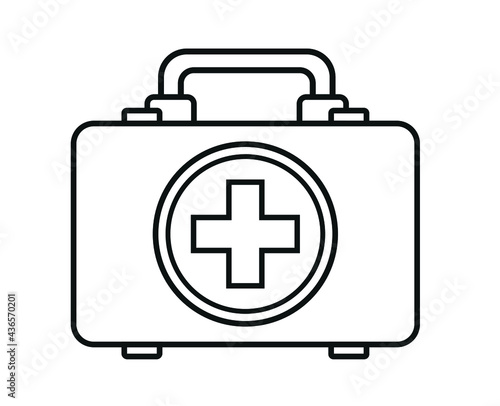 First aid bag linear icon for injuries