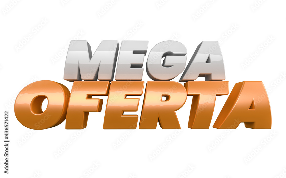 MEGA OFERTA 3D SELO VENDA Stock Illustration | Adobe Stock