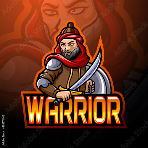 Arabian warrior esport logo mascot design