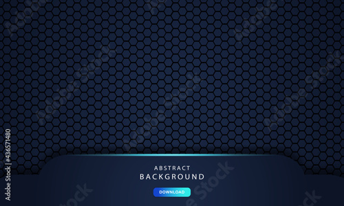 dark abstract dimension on hexagon texture background