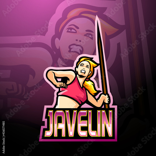 Beauty javelin esport logo mascot design