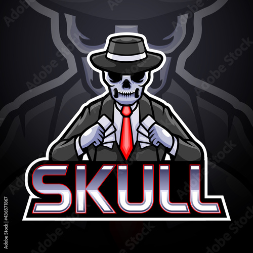 Skull esport logo mascot design