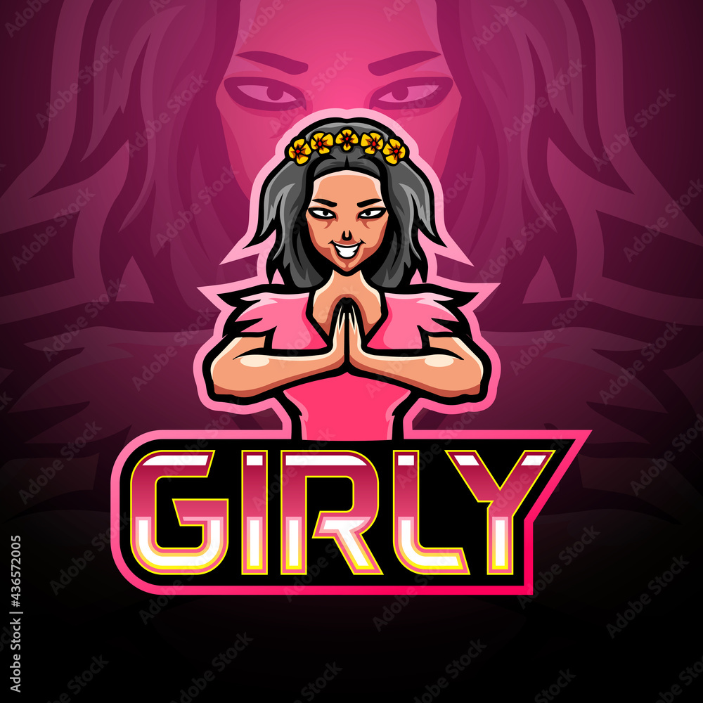 Girl esport logo mascot design Girl esport logo mascot design
