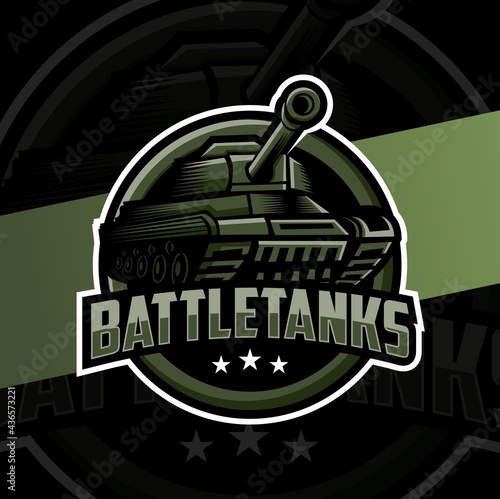 battle tank mascot esport logo design