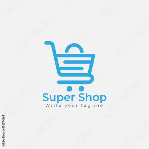 Super shop logo design template.