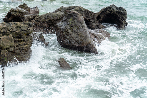 The sea at the volcanic park Weizhou Island in Beihai  Guangxi  China