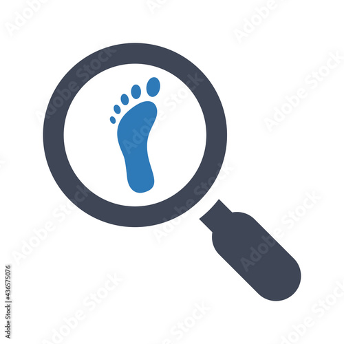Foot evidence search icon