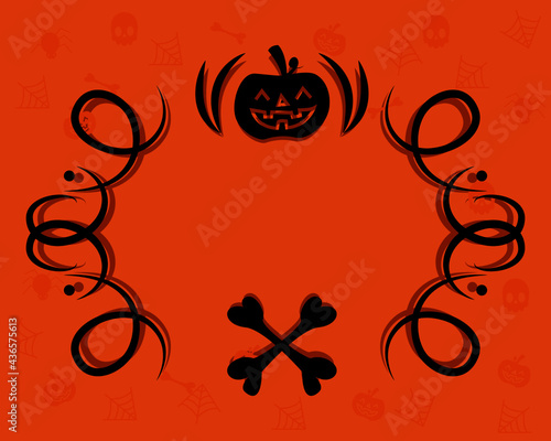 abstract background. Orange Halloween paper cut style vector background.
