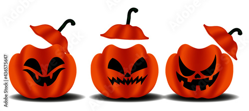 Halloween pumpkin isolated on white background. Perfect for decoration, greeting cards, events, brochures and posters.