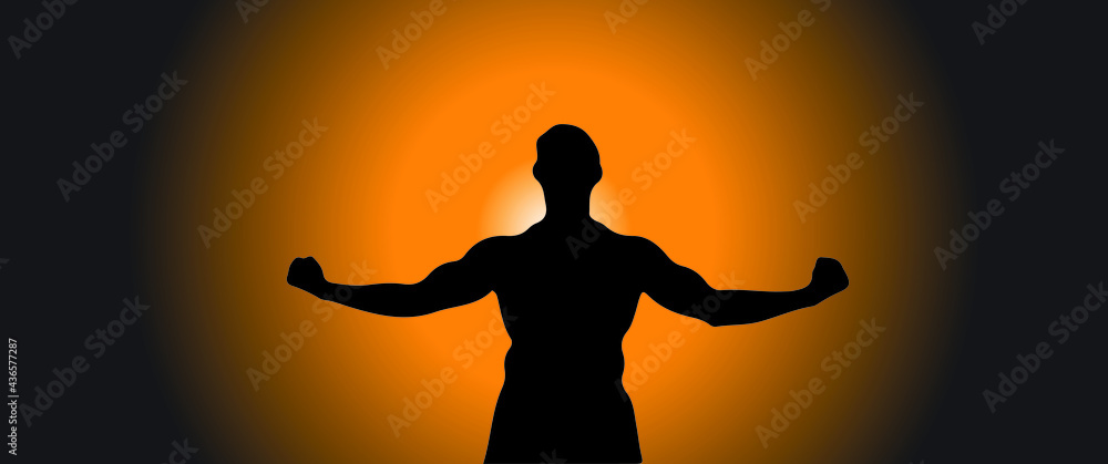 strong muscle vector illustration.strong man vector illustration