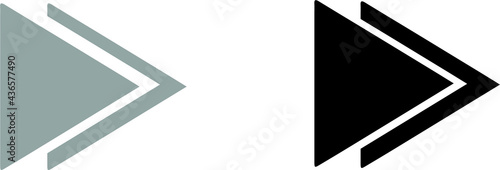triangle arrow icon on white background