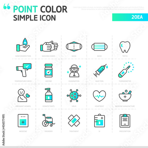 Gradient point color simple Medical icon
