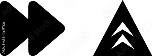 triangle arrow icon on white background