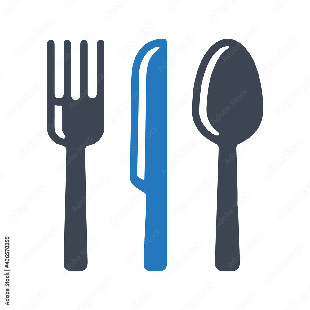 Cutlery icon. Spoon icon. Vector and glyph Cutlery icon. Spoon icon. Vector and glyph