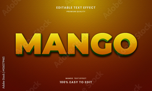 Mango 3d text effect, mango editable text effect