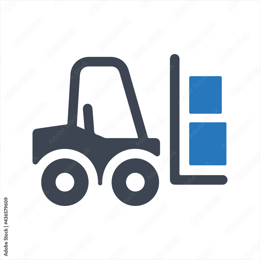 Forklift icon. Vector and glyph Forklift icon. Vector and glyph