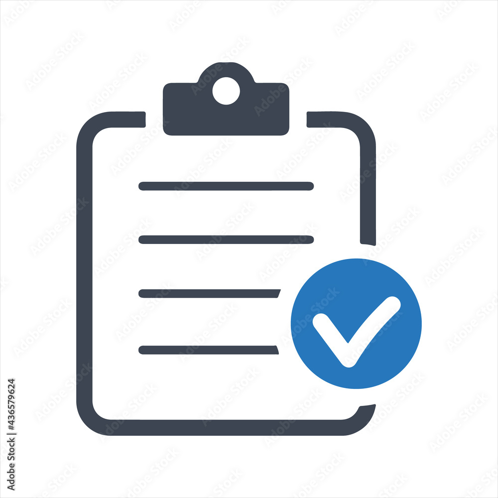 Completed checklist icon. Vector and glyph Completed checklist icon. Vector and glyph