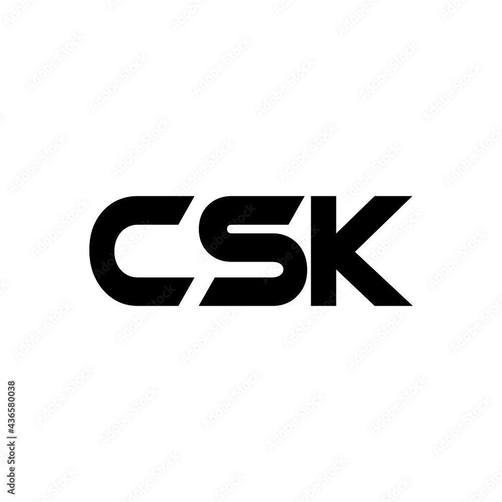 CSK letter logo design with white background in illustrator, vector