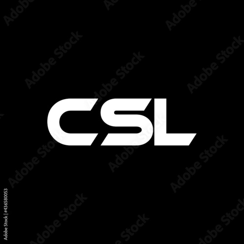 CSL letter logo design with black background in illustrator, vector logo modern alphabet font overlap style. calligraphy designs for logo, Poster, Invitation, etc.

