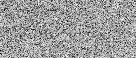 Panorama of Gray gravel floor texture and background seamless